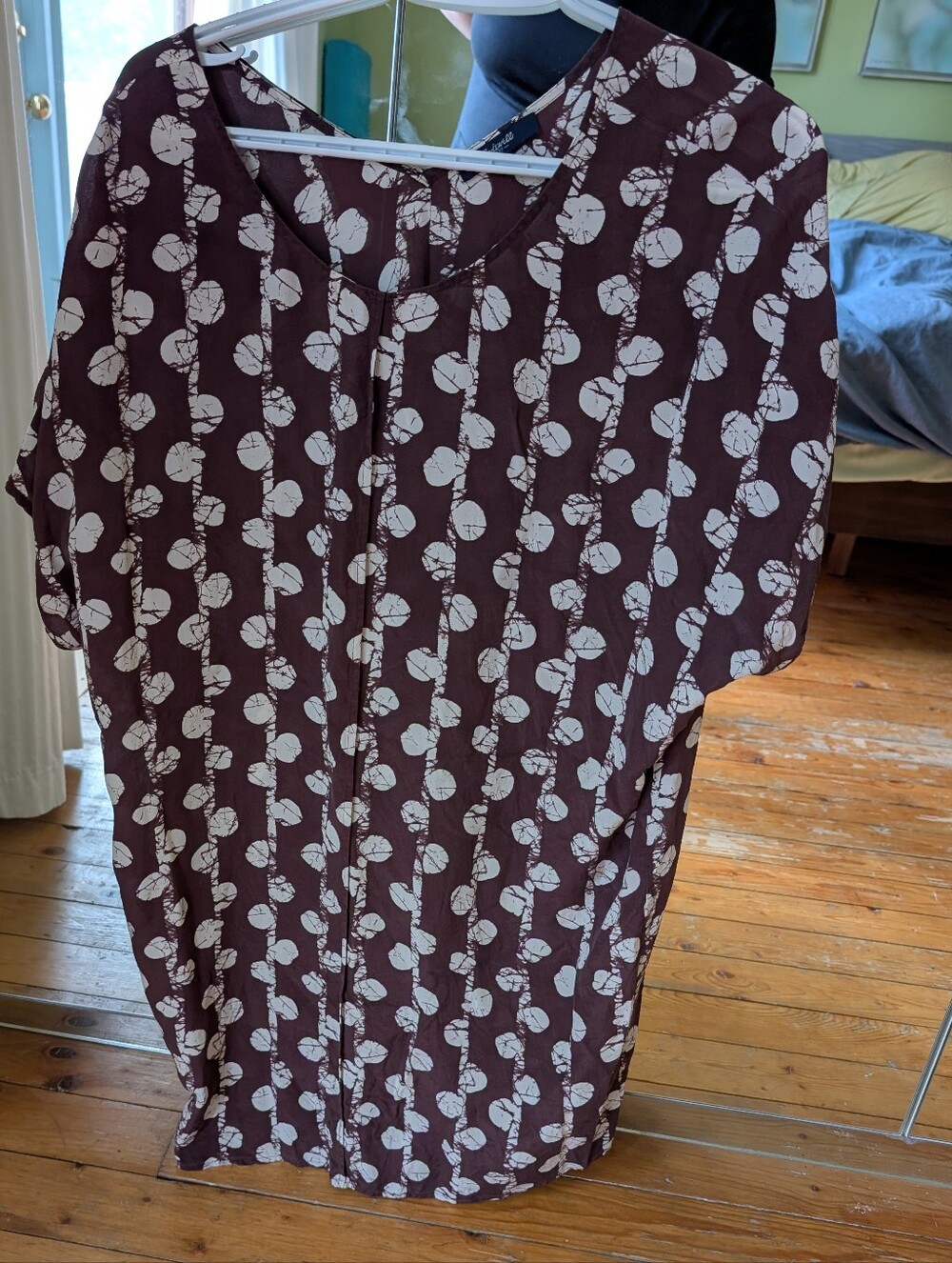 Madewell Light Breezy Dress (Size M) Brown and White